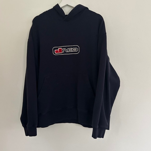 Vintage JNCO Navy Blue Embroidered Logo Hoodie Pullover Sweatshirt Embroidered - Picture 1 of 11